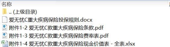 昆仑健康爱无忧C款重大疾病保险条款费率现金价值投保规则.zip