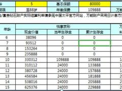 太平人寿悦享京彩富贵金钻石账户利益演示表速查表1页.xlsx