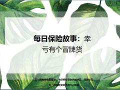 每日保险故事幸亏有个冒牌货8页.ppt