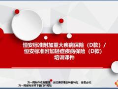 恒安标准附加重大疾病保险附加轻症疾病保险D款培训课件8页.pptx