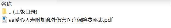 爱心人寿附加意外伤害医疗保险费率表.rar