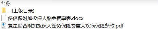 复星联合附加投保人豁免保险费重大疾病保险条款费率.zip