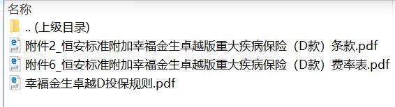 恒安标准附加幸福金生卓越版重大疾病保险D款条款费率投保规则.zip