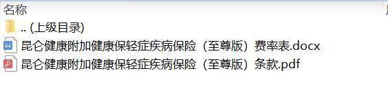 昆仑健康附加健康保轻症疾病保险至尊版条款费率.zip