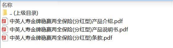 中英人寿金牌稳赢两全保险分红型条款说明书产品介绍.rar