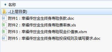 幸福传世金生终身寿险条款费率现金价值投保规则.zip