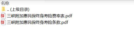 三峡附加惠民保终身寿险条款费率.zip