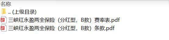 三峡红永安两全保险分红型B款条款费率.zip