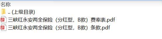 三峡红永盈两全保险分红型B款条款费率.zip