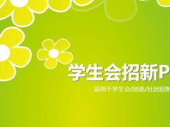 黄绿花朵静态精选PPT模板13页.ppt