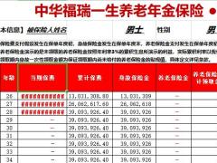 中华福瑞一生养老保险速查表.xlsx