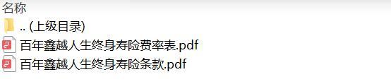 百年鑫越人生终身寿险条款费率.zip