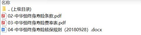 中华恒终身寿险条款费率核保规则.zip