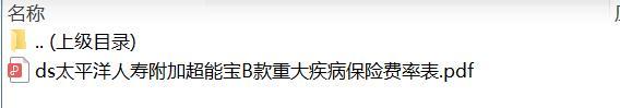 太平洋人寿附加超能宝B款重大疾病保险费率表.zip