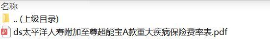 太平洋人寿附加至尊超能宝A款重大疾病保险费率表.zip