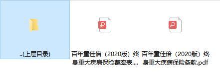 百年童佳倍2020版终身重大疾病保险条款费率.zip