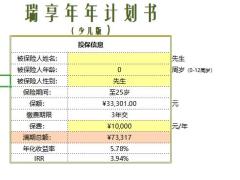 瑞泰瑞享年年少儿版年金利益测算表速查表.xlsx