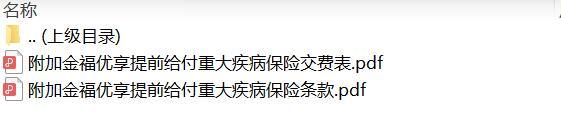 太平洋附加金福优享提前给付重大疾病保险条款费率表.rar