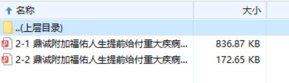 鼎诚附加福佑人生提前给付重大疾病保险条款费率.rar