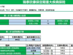 瑞泰欣康保定期重大疾病保险投保人豁免自动计划书.xls