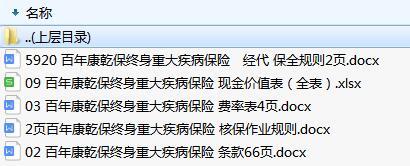 百年康乾保终身重大疾病保险条款费率现金价值表核保作业规则.rar