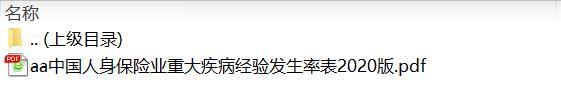 中国人身保险业重大疾病经验发生率表2020版.rar