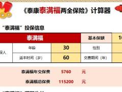 泰康泰满福两全保险计算器自动计划书.xlsx