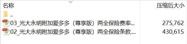 光大永明附加爱多多尊享版两全保险条款费率.rar