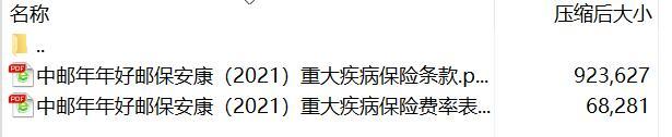 中邮年年好邮保安康2021重大疾病保险条款费率.rar