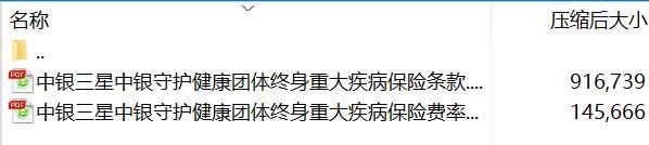 中银三星中银守护健康团体终身重大疾病保险条款费率.rar