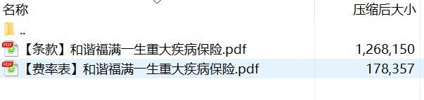 和谐福满一生重大疾病保险条款费率.rar
