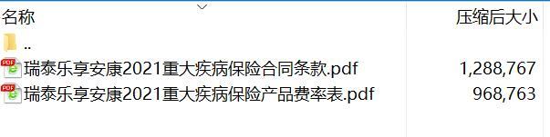 瑞泰乐享安康2021重大疾病保险合同条款费率.rar