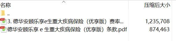 德华安顾乐享e生重大疾病保险优享版条款费率.rar