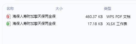 海保人寿附加擎天保两全保险条款费率.rar
