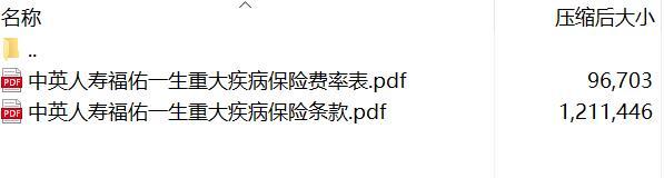 中英人寿福佑一生重大疾病保险条款费率.rar