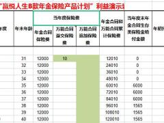 泰康赢悦人生年金保险产品计划尊享版利益演示工具.xlsx