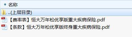 恒大万年松优享版终身重大疾病保险条款费率.rar