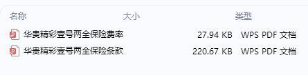 华贵精彩壹号两全保险条款费率.rar