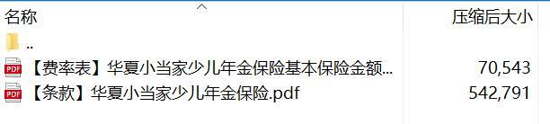 华夏小当家少儿年金保险条款费率.rar