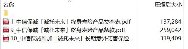 中信保诚诚托未来终身寿险产品条款费率表.rar