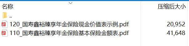 国寿鑫裕臻享年金保险基本保险金额表现金价值.rar