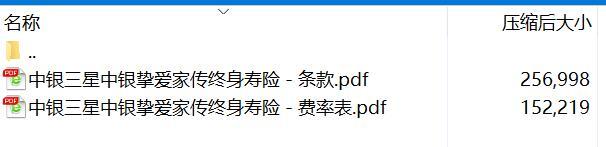 中银三星中银挚爱家传终身寿险条款费率.rar