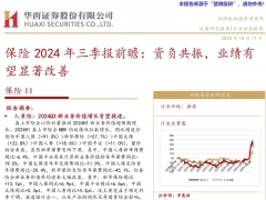 保险行业2024年三季报前瞻资负共振业绩有望显著改善9页.pdf 