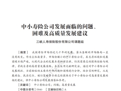 中小寿险公司发展面临的问题困难及高质量发展建议34页.pdf 