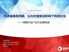 保险行业1Q25业绩综述负债端表现亮眼公允价值变动影响下利润分化26页.pdf 