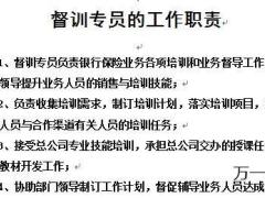 银行保险督训专员的工作职责1页.doc