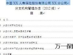 2012版保险公司分支机构管理办法11页.doc