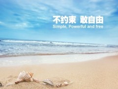 蓝天白云沙滩PPT模板5页.ppt