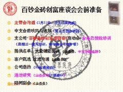 百钞金砖创富座谈会运作方式9页.ppt
