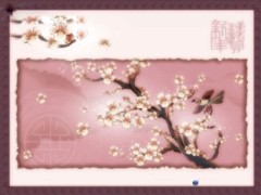 古典桃花PPT模板下载2页.ppt